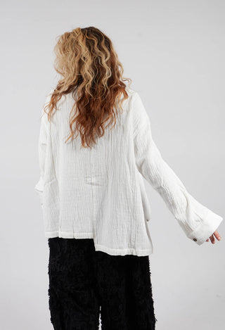 Collarless Shirt in White