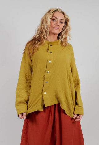 Collarless Shirt in Green