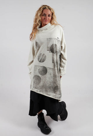 Longline Cowl Neck Jumper in Beige