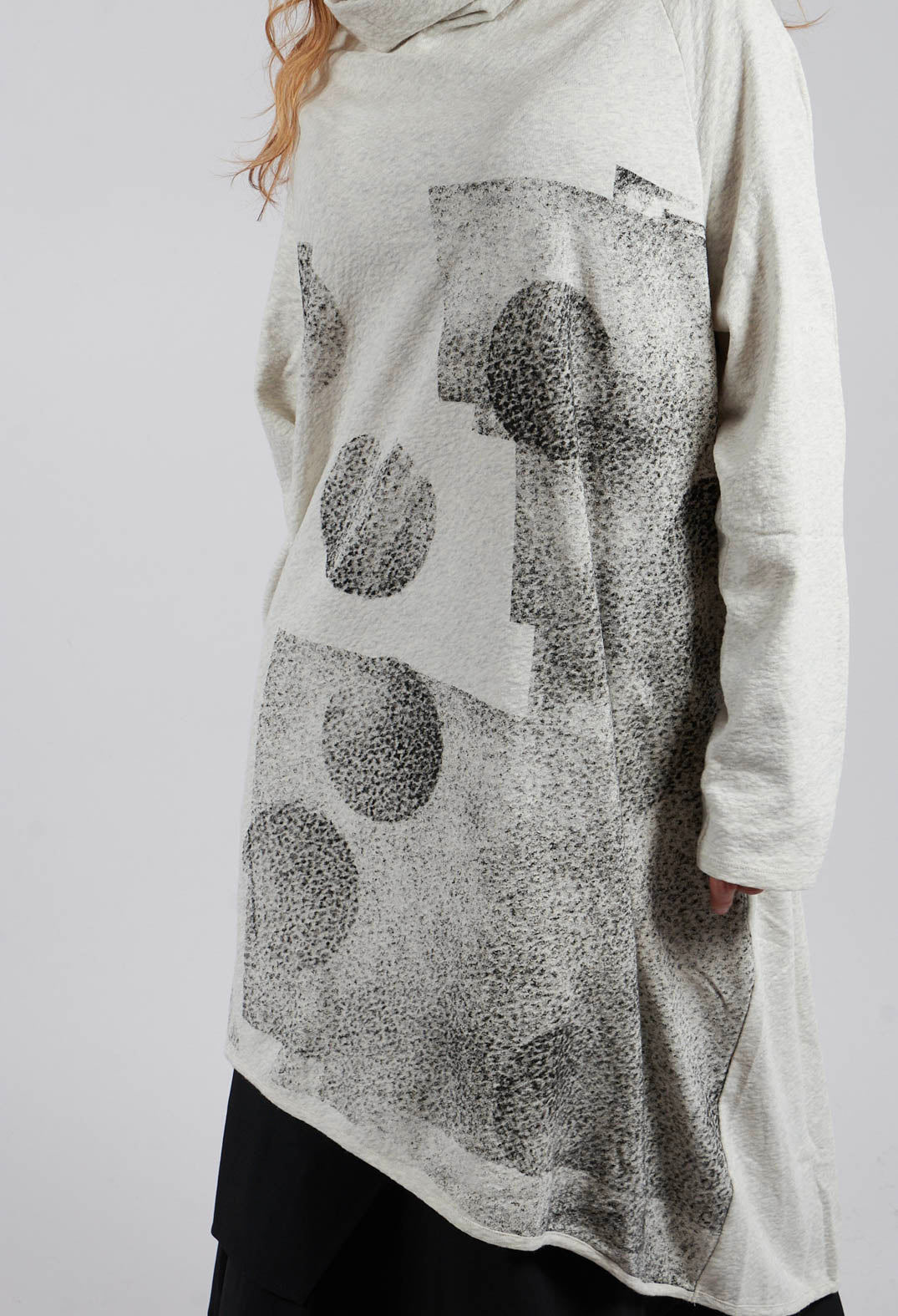 Longline Cowl Neck Jumper in Beige