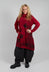 Longline Cowl Neck Jumper in Red