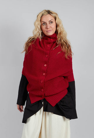 Cape Cardigan in Red