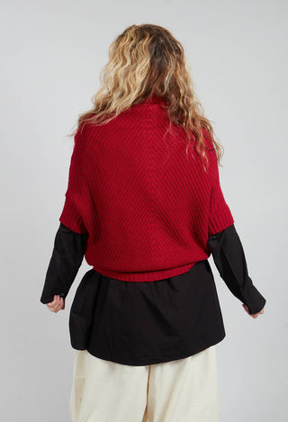 Cape Cardigan in Red