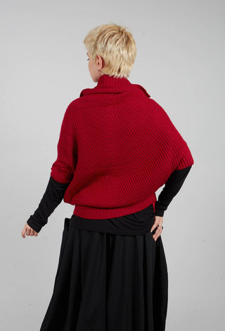 Cape Cardigan in Red