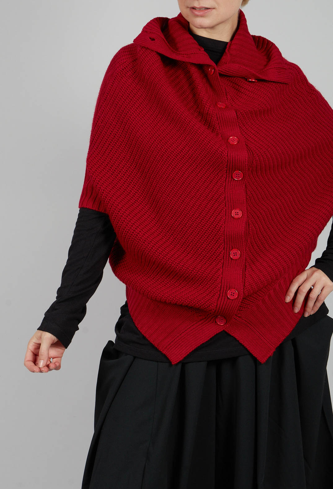 Cape Cardigan in Red