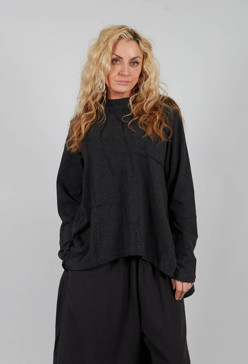 Slash Neck Jumper in Grey