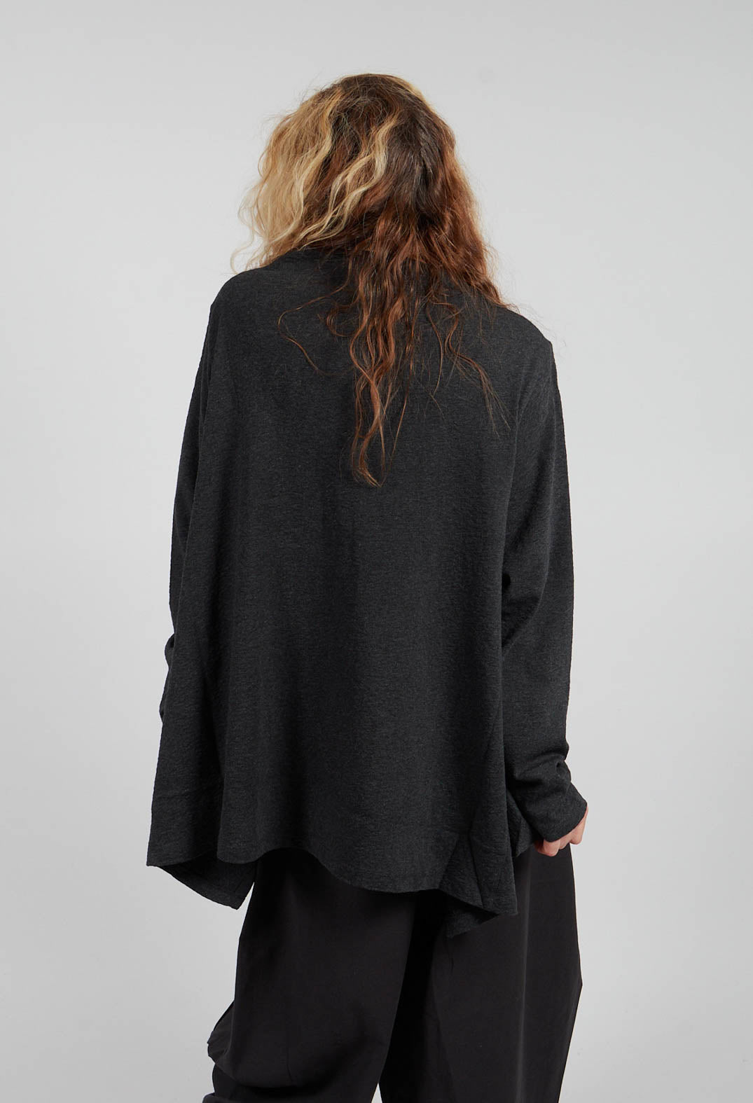Slash Neck Jumper in Grey