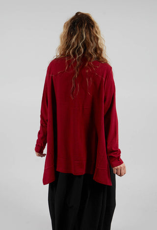 Slash Neck Jumper in Red
