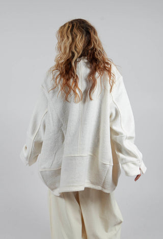 Relaxed Collarless Jacket in White