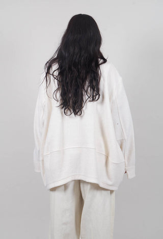 Relaxed Collarless Jacket in White