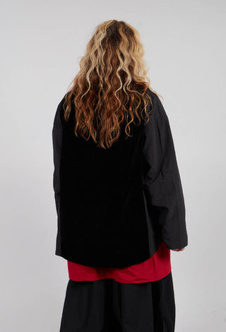Contrast Front Jacket in Black
