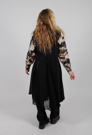 Longline Sleeveless Jacket in Black