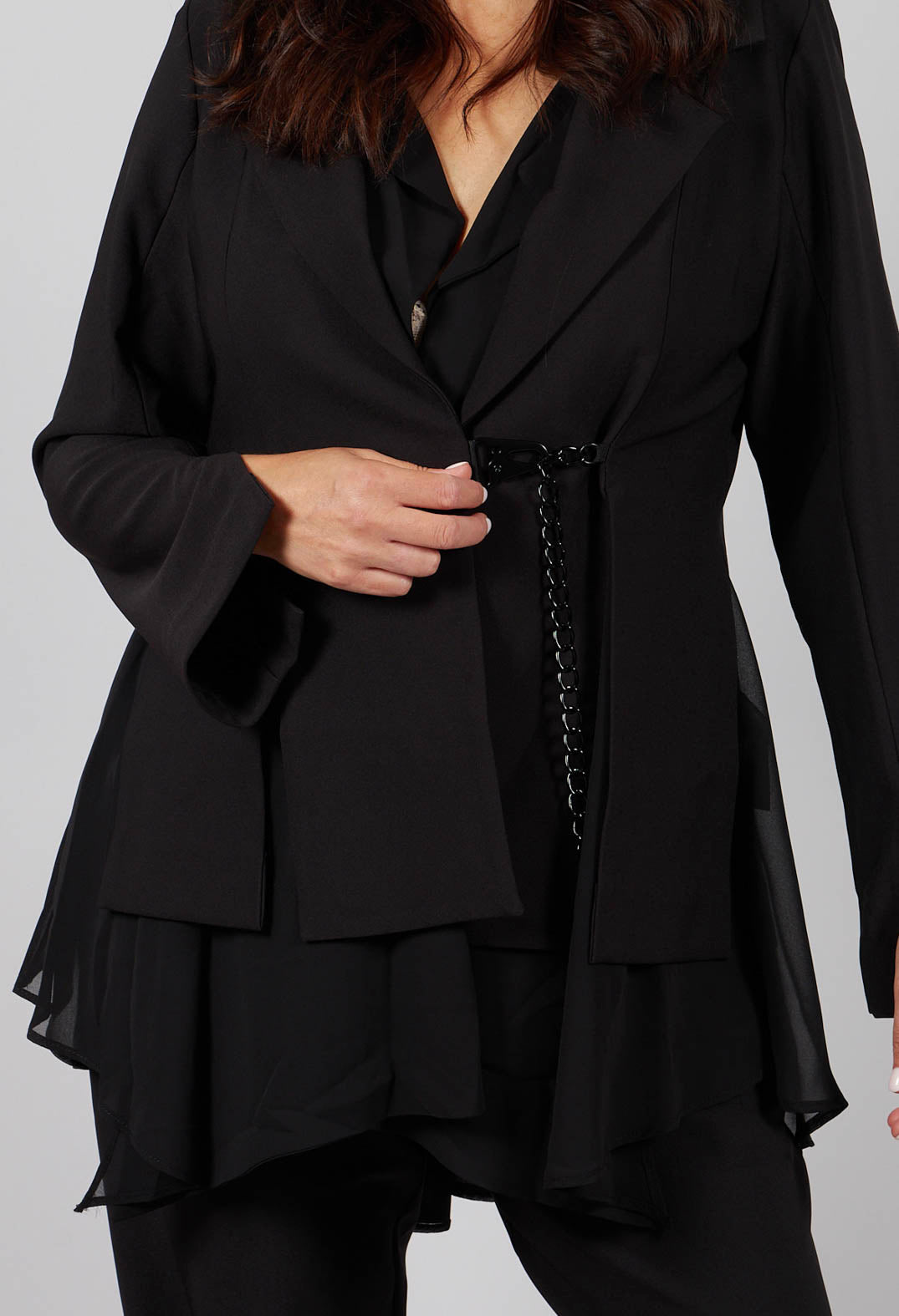 Double Lapel Jacket in Black