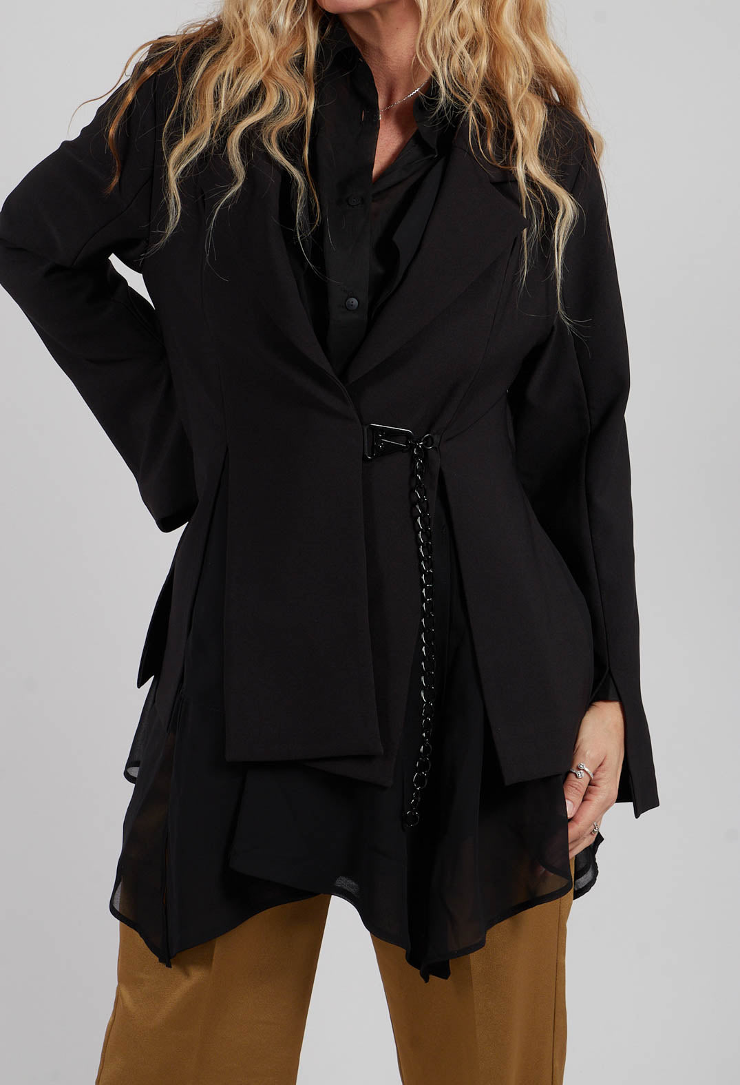 Double Lapel Jacket in Black