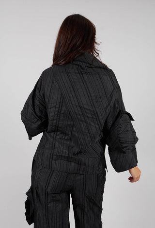 Top with Fabric Rose in Black