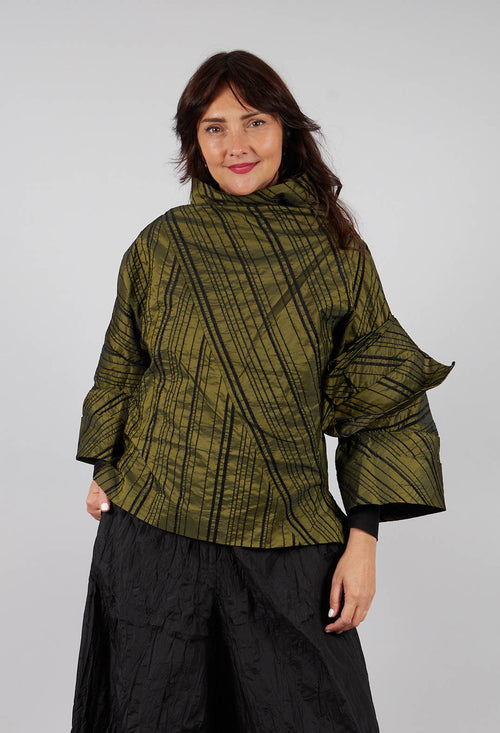 Top with Fabric Rose in Lime