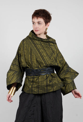 Top with Fabric Rose in Lime