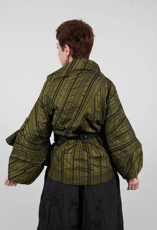 Top with Fabric Rose in Lime