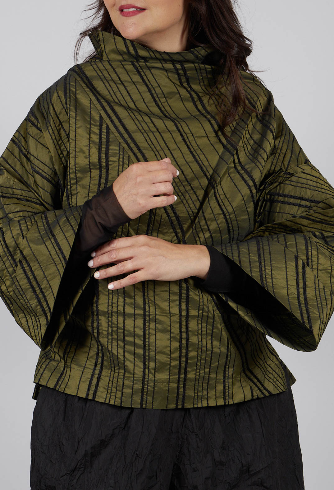 Top with Fabric Rose in Lime