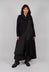 High Neck Dual Fabric Dress in Black