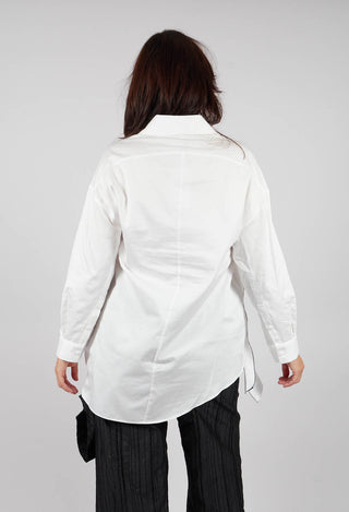Shirt with Fabric Rose Embellishment in White