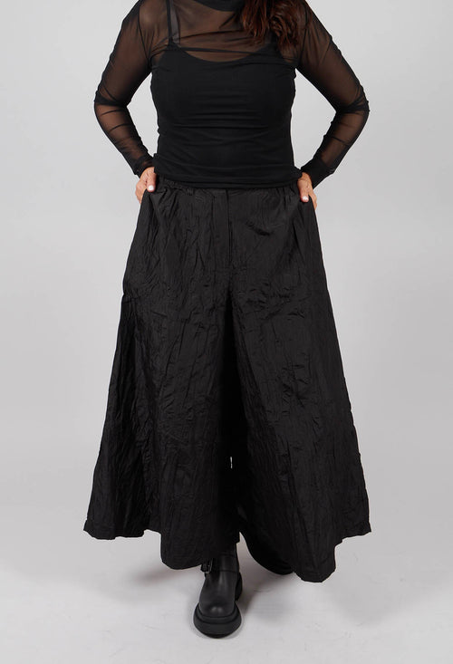 Textured Midi Skirt in Black