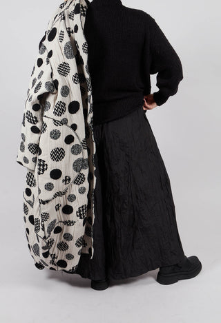 Textured Wide Leg Trousers in Black