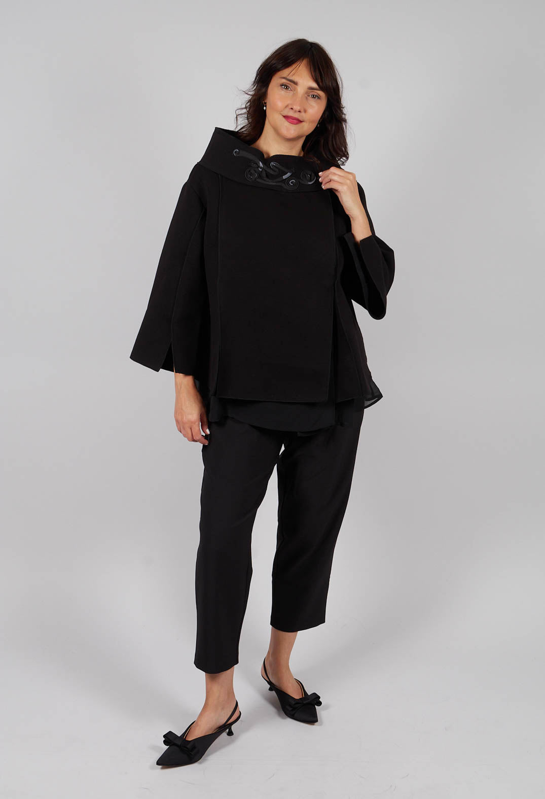 High Neck Top in Black