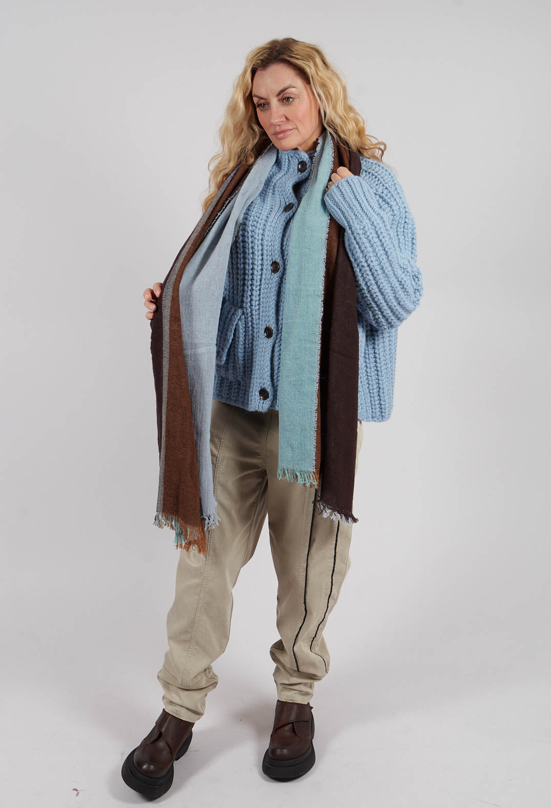 Fold Scarf in Light Blue