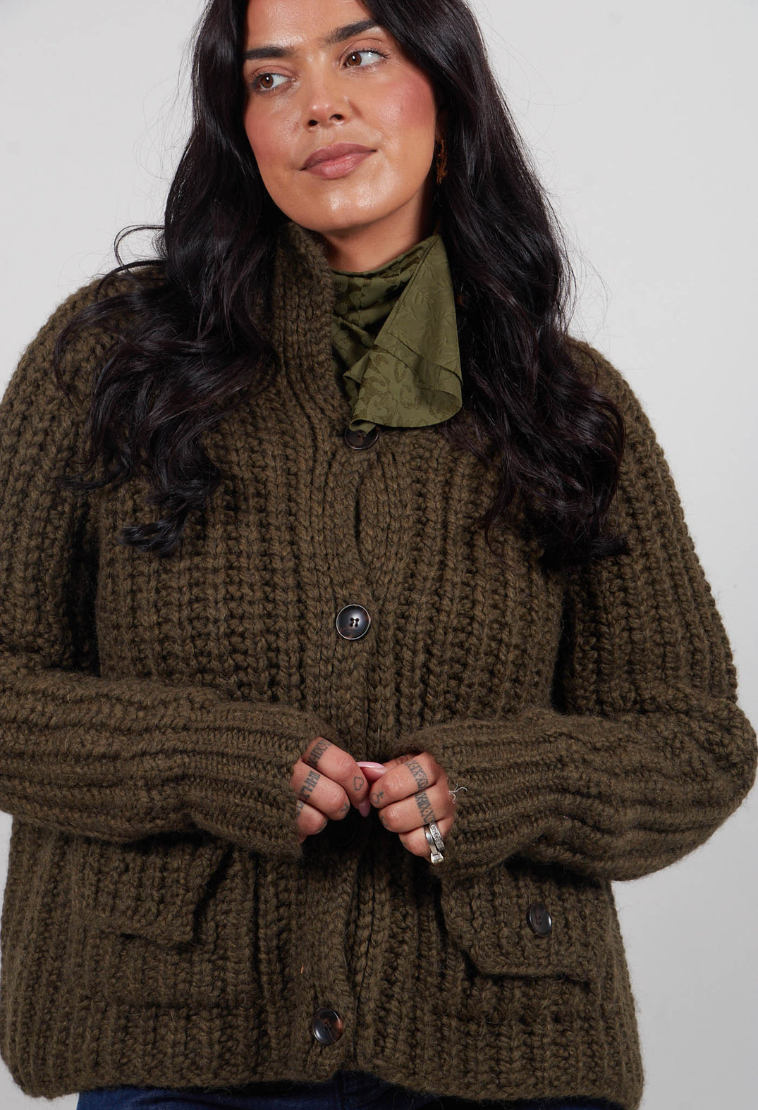 Evia Cardigan in Green