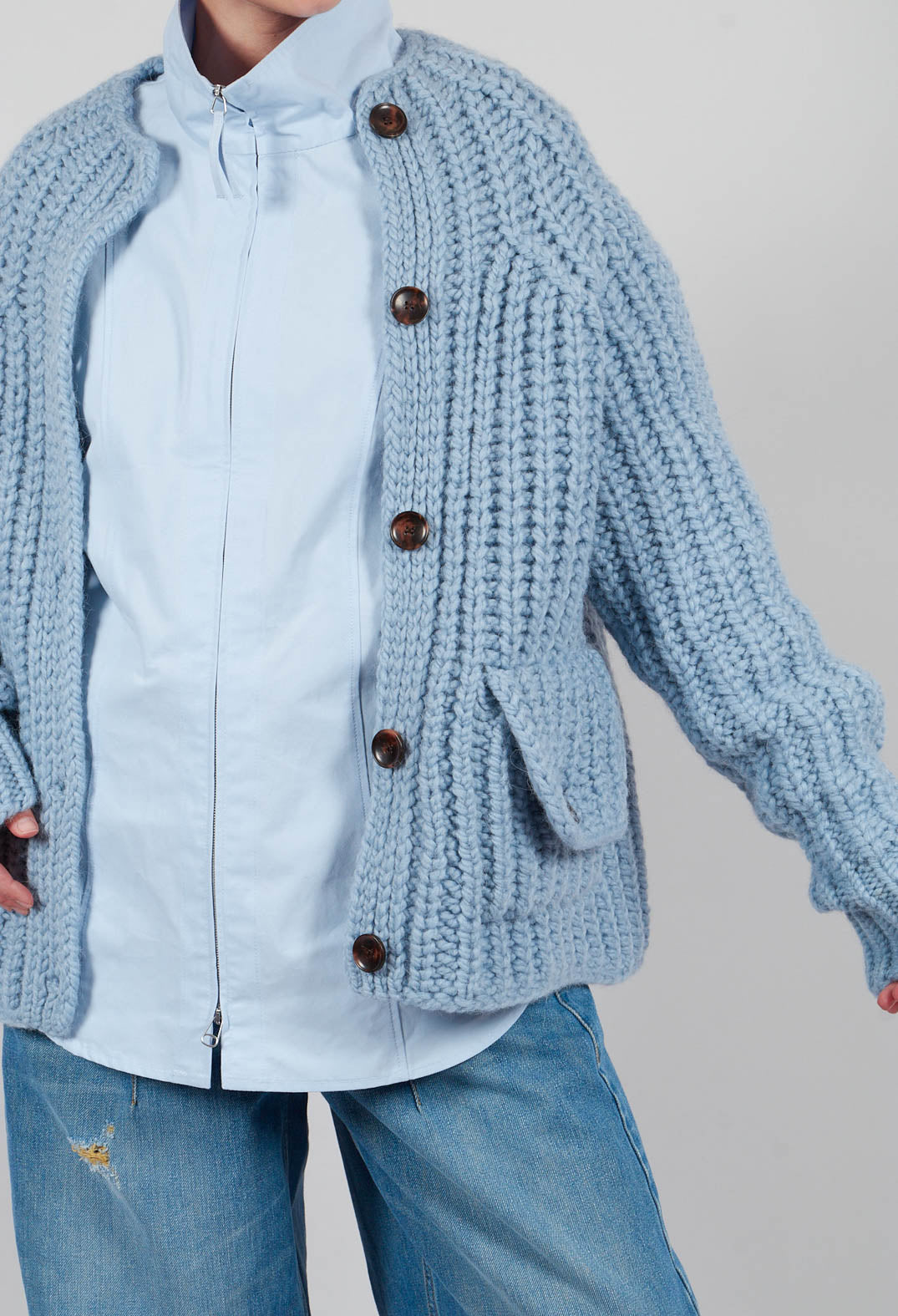Evia Cardigan in Light Blue