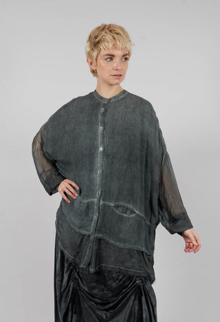 Oversized Shirt in Emerald Grey