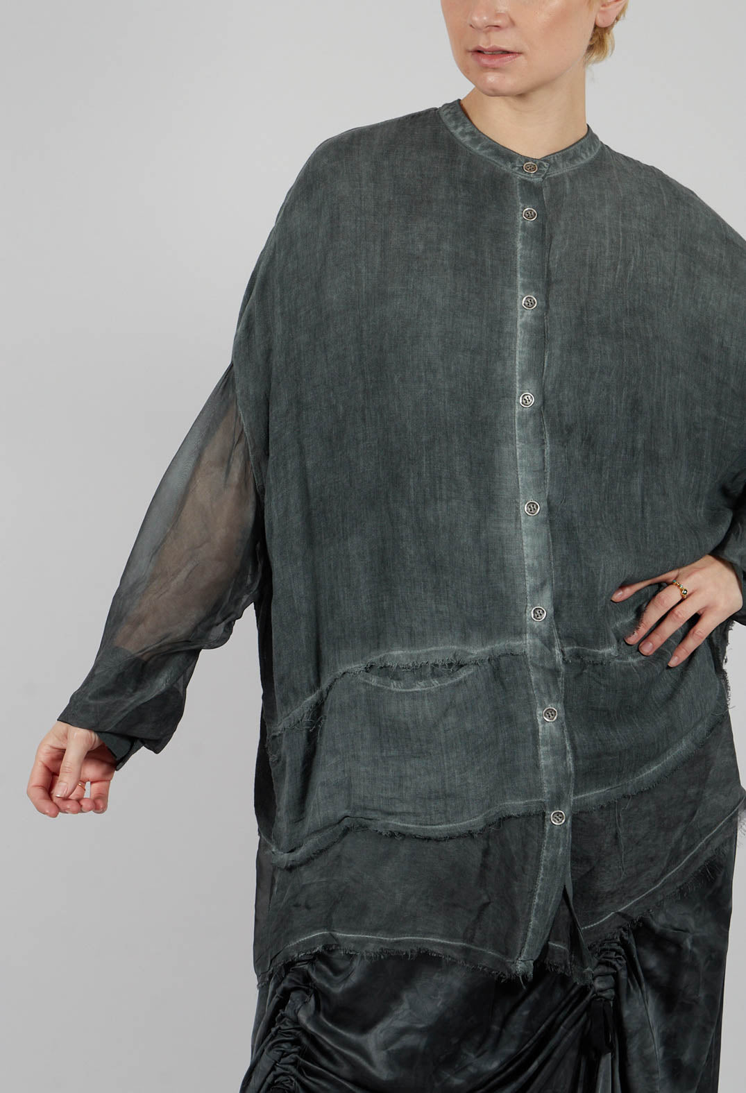 Oversized Shirt in Emerald Grey