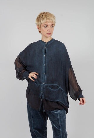 Oversized Shirt in Midnight Blue