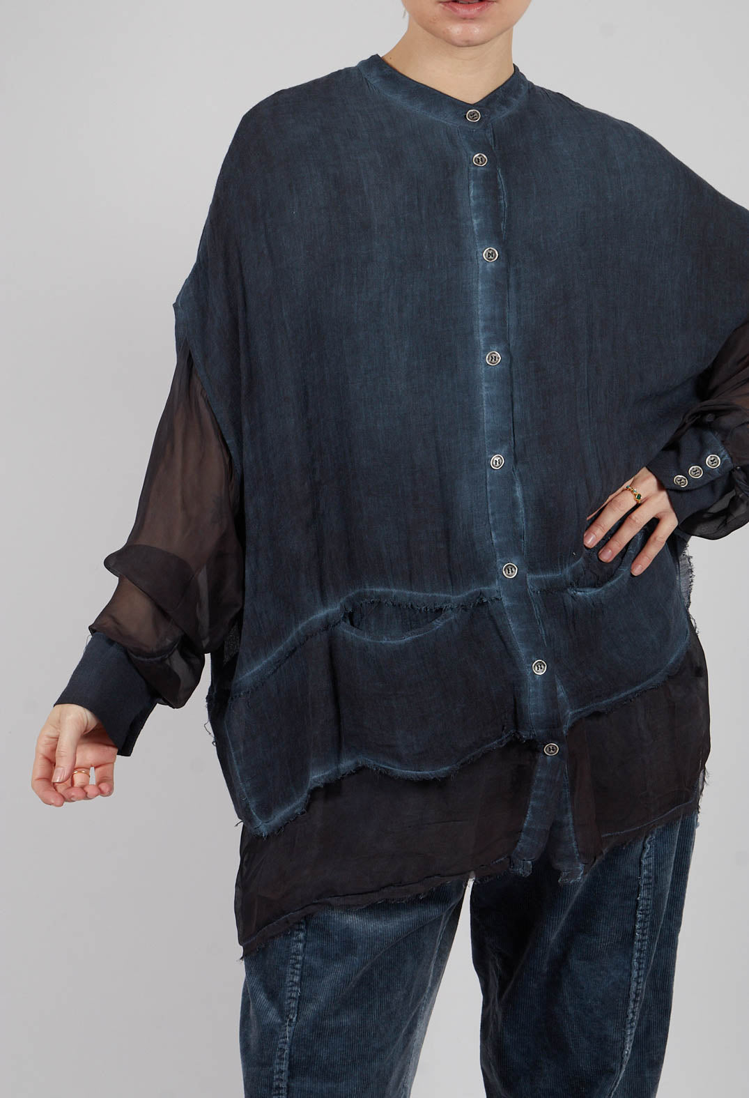 Oversized Shirt in Midnight Blue