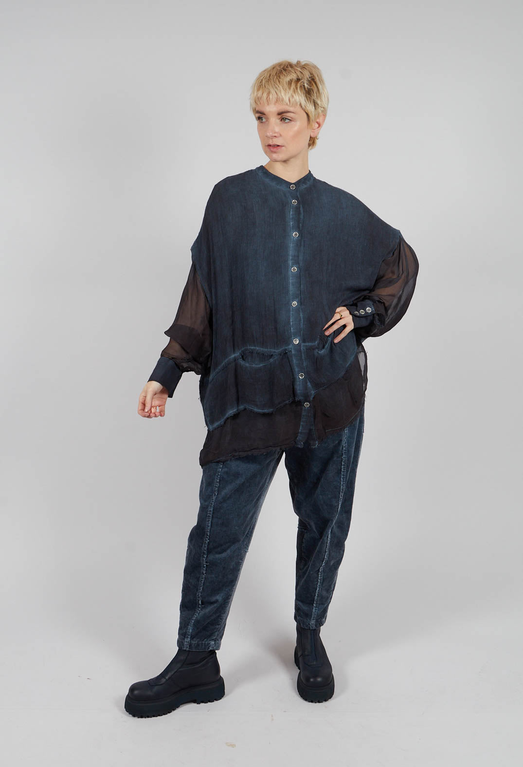 Oversized Shirt in Midnight Blue