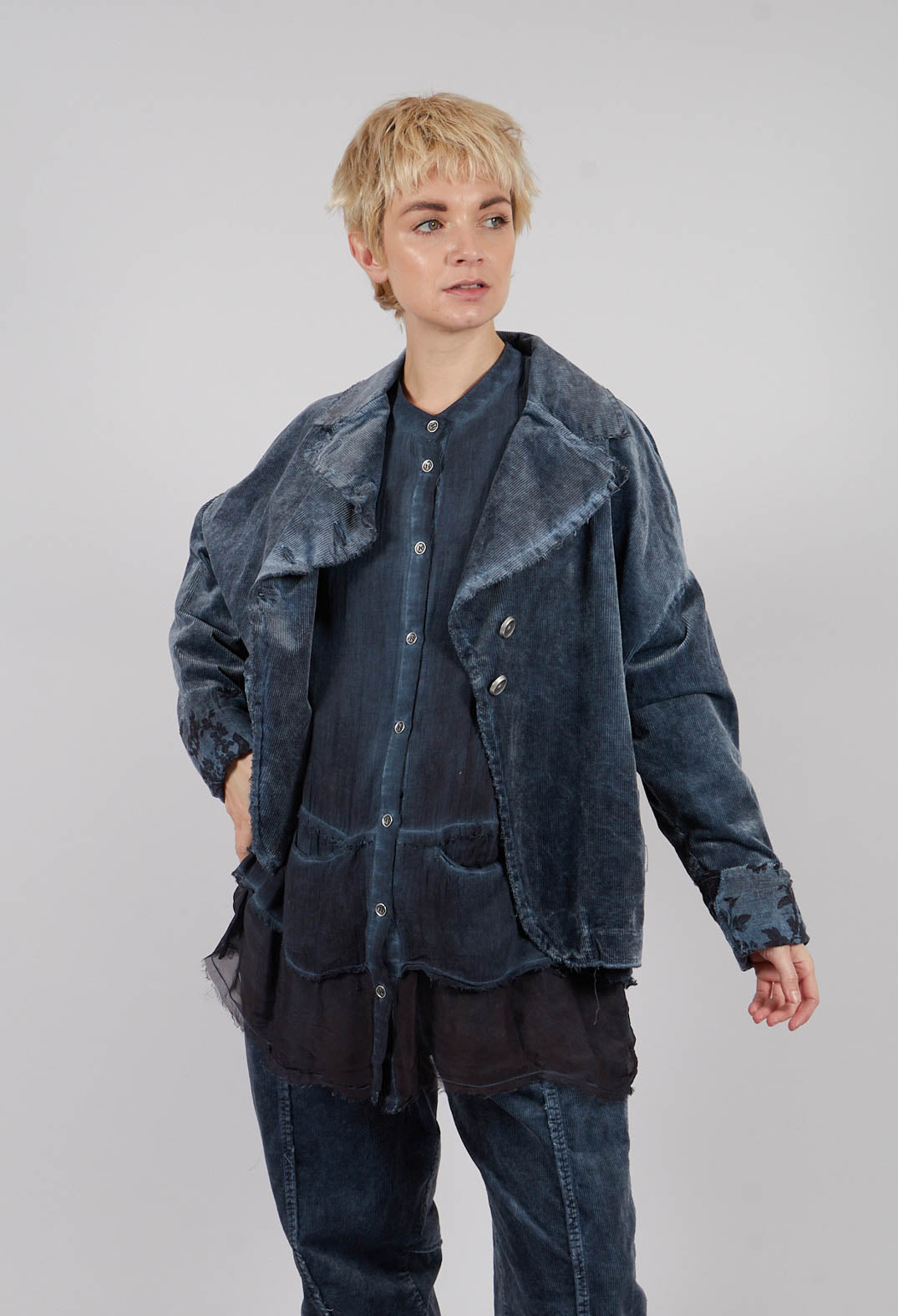 Boxy Jacket in Midnight Blue