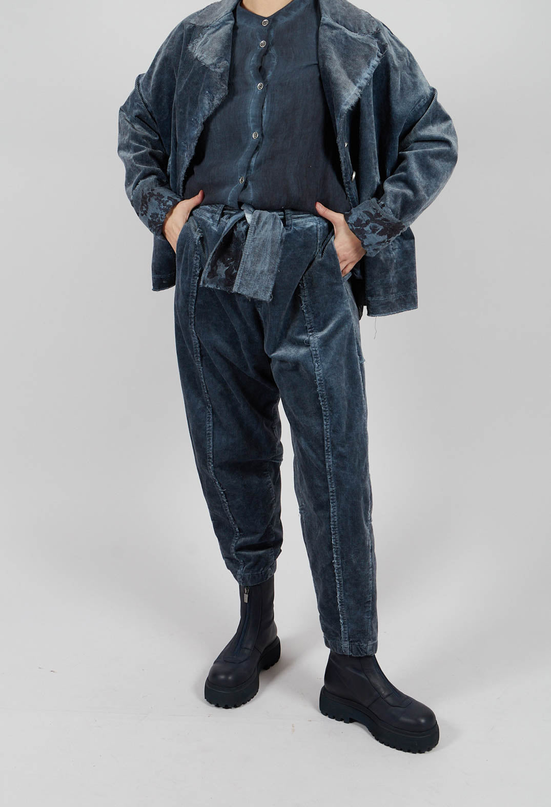 Relaxed Fit Trousers in Midnight Blue