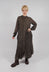 Collarless Shirt Dress in Bengal Brown
