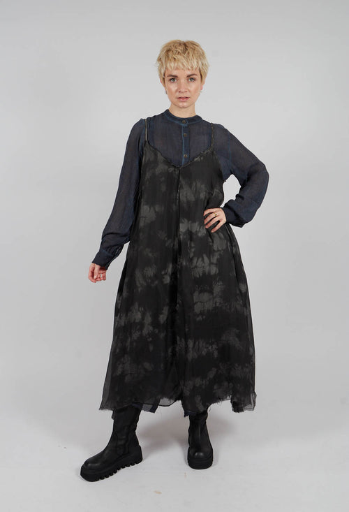 Cropped Jumpsuit in Ash Grey Print