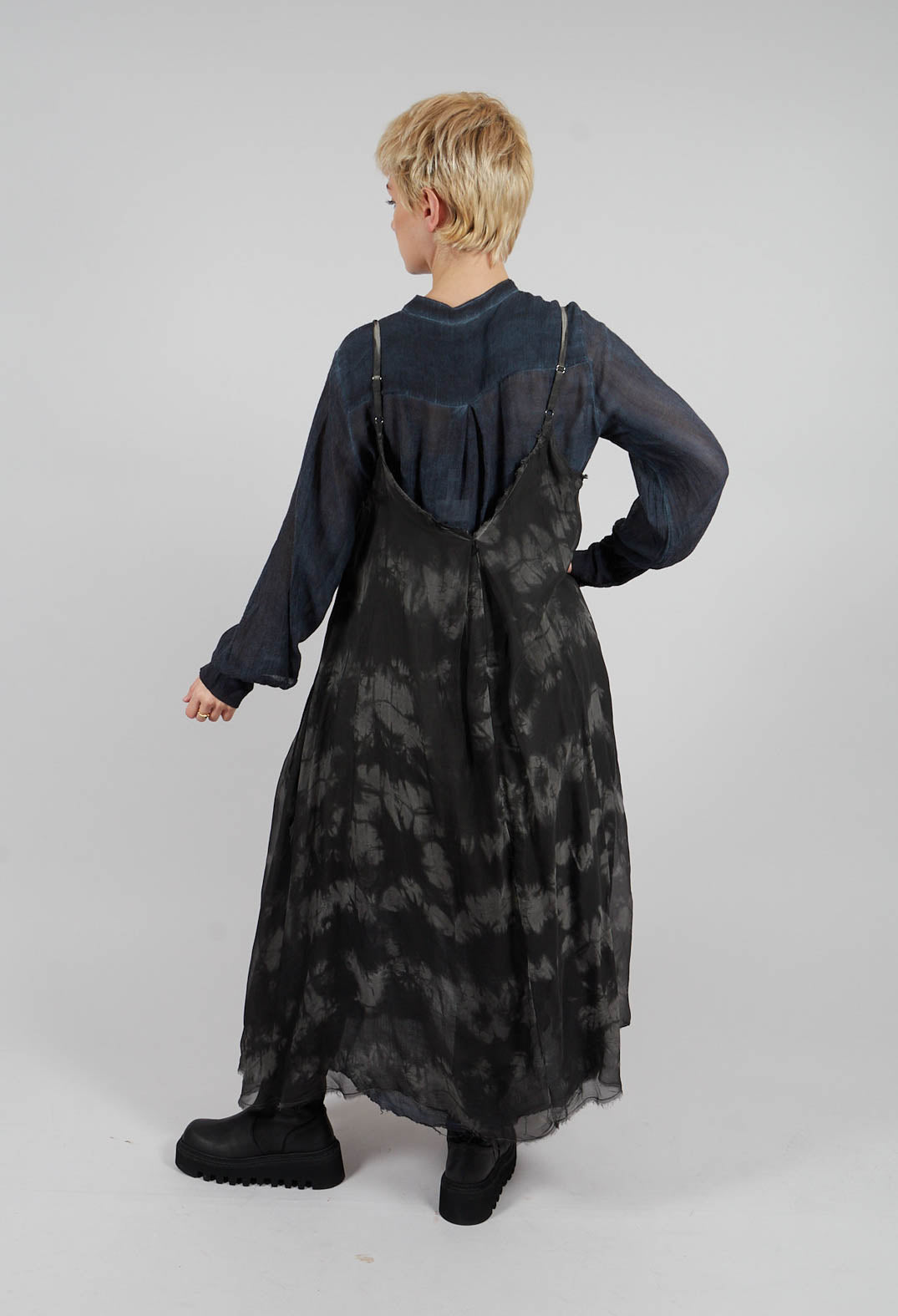 Cropped Jumpsuit in Ash Grey Print