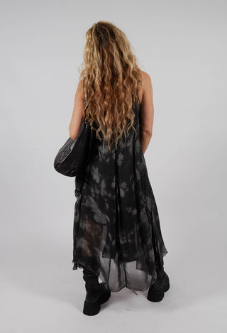 Semi-Sheer Dress in Ash Grey Print