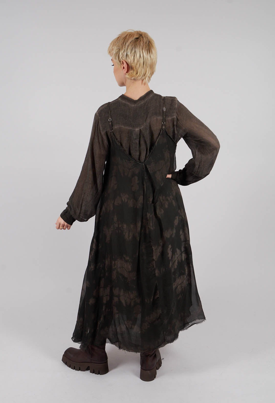 Cropped Jumpsuit in Bengal Brown Print