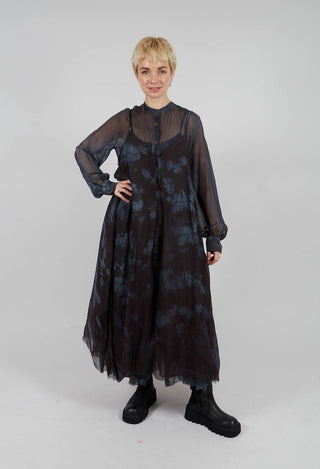 Cropped Jumpsuit in Midnight Blue Print