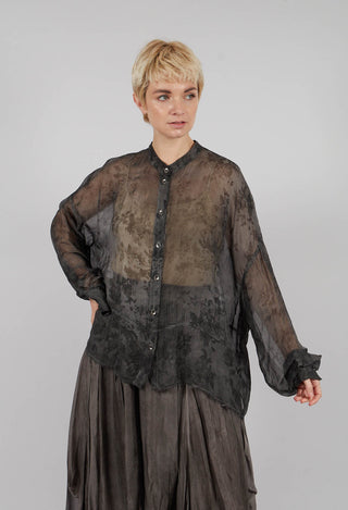 Boxy Shirt in Ash Grey Print