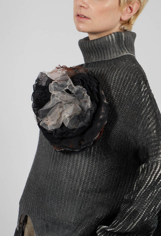 Fabric Brooch in Brown