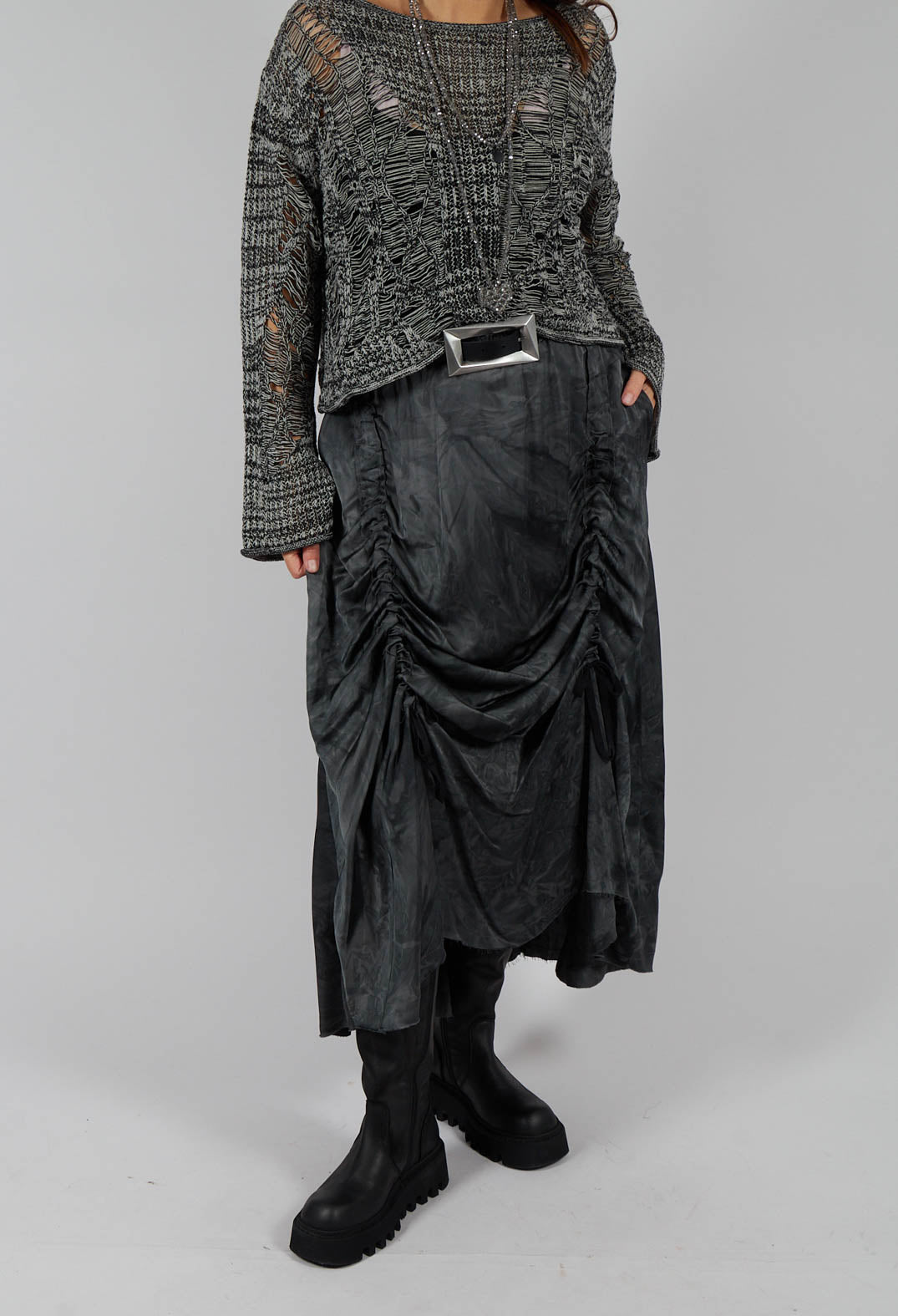 Long Skirt in Emerald Grey