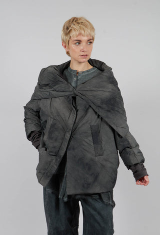Boxy Padded Jacket in Emerald Grey