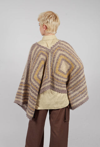 Dicy Poncho in Purple and Yellow