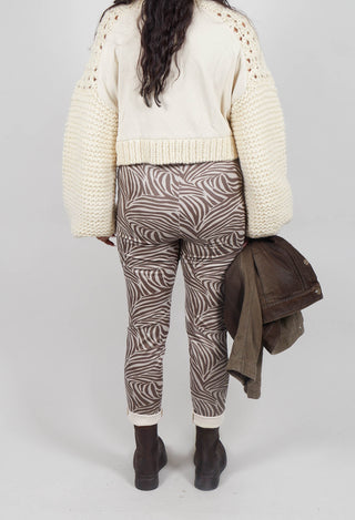 Seara Trousers in Brown and White
